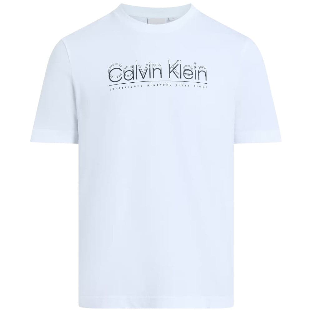 Calvin Klein t-shirt bianca doppio logo K10K114149YAF T-shirt Calvin Klein