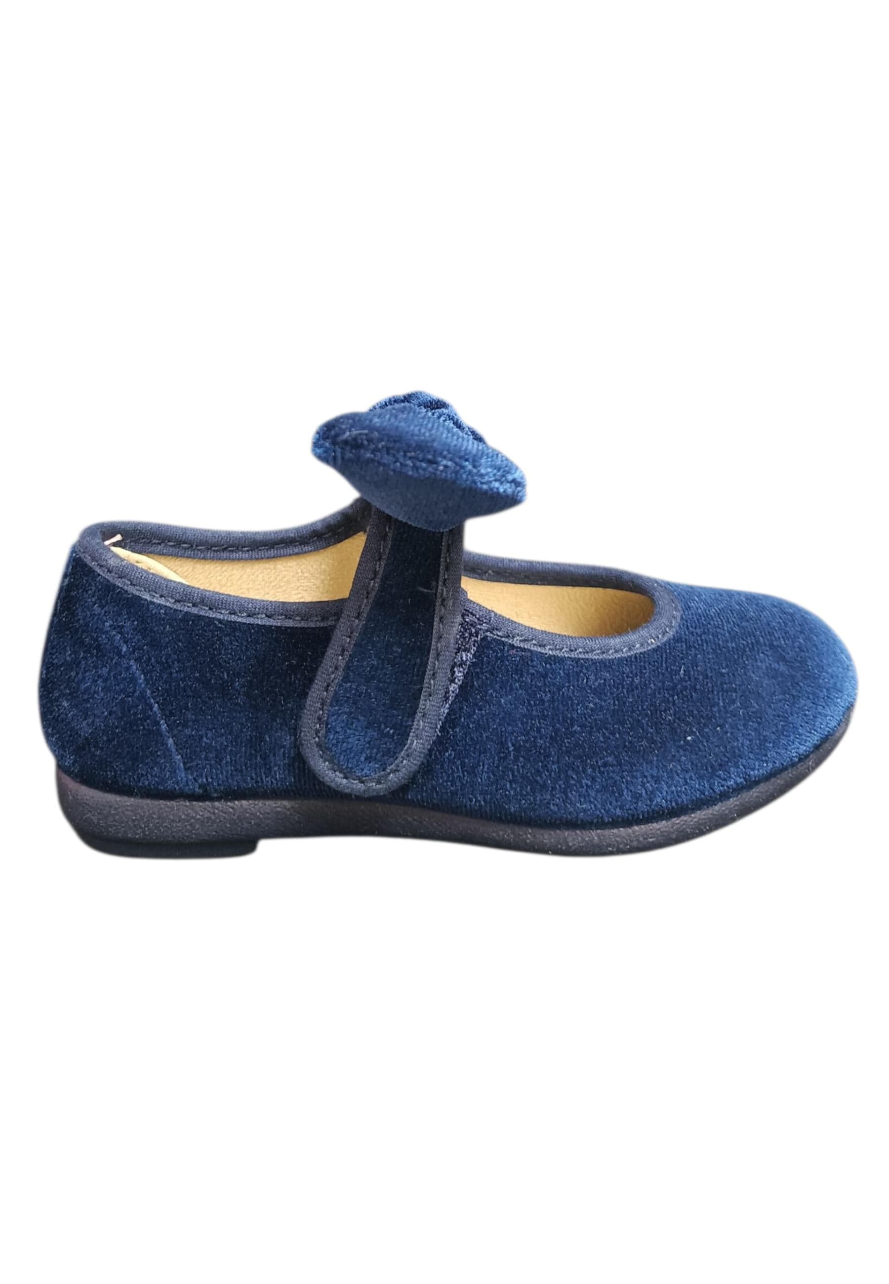 VUL-LADI Candy Ballerine Bambine Ragazze Blue | Taglia 22-37 | Velluto Fiocco Velcro | Scarpetteria Gica - 6