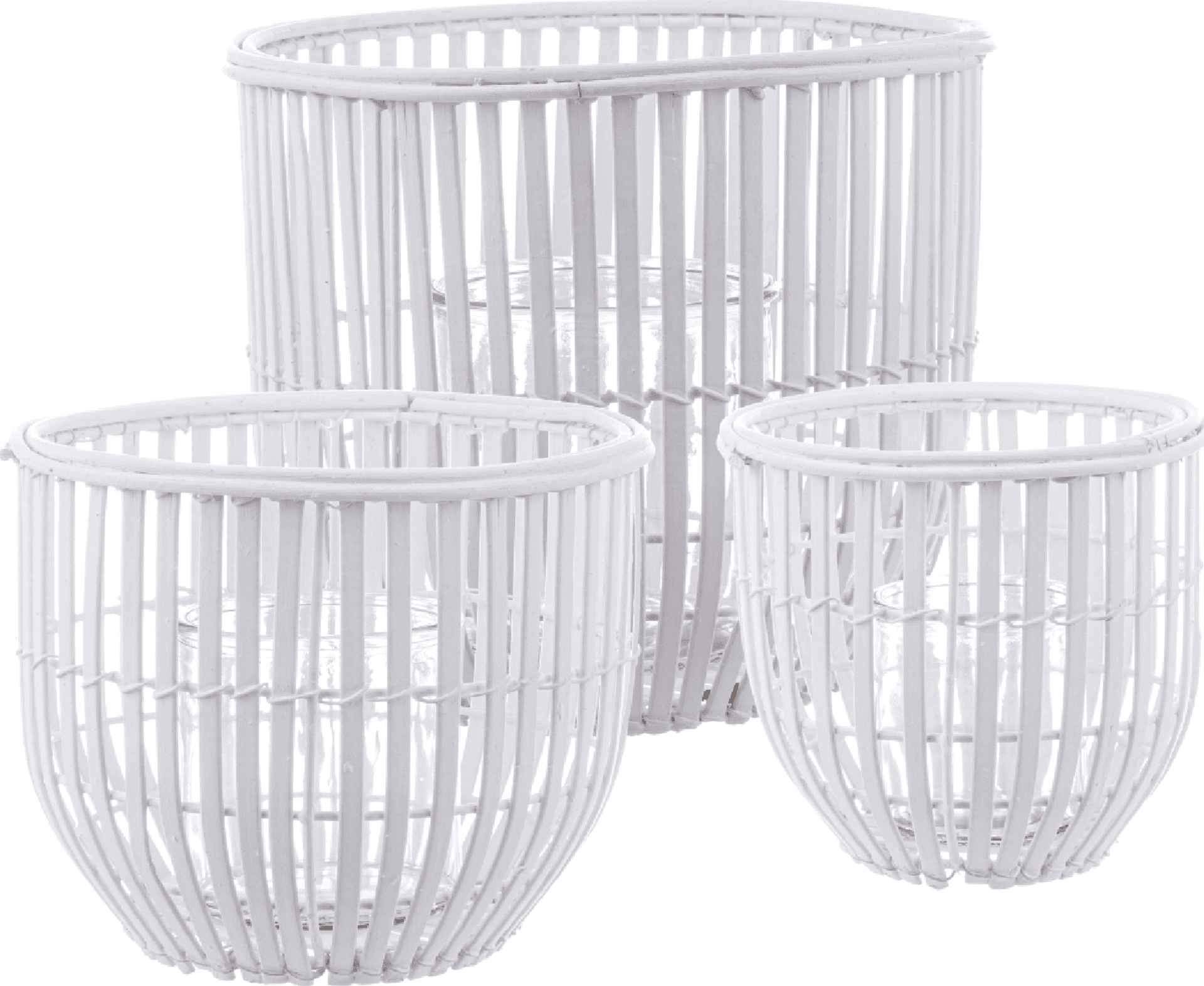 set 3 Porta candela  kenzie to verde fatto con materiale in Legno di bamboo - 6
