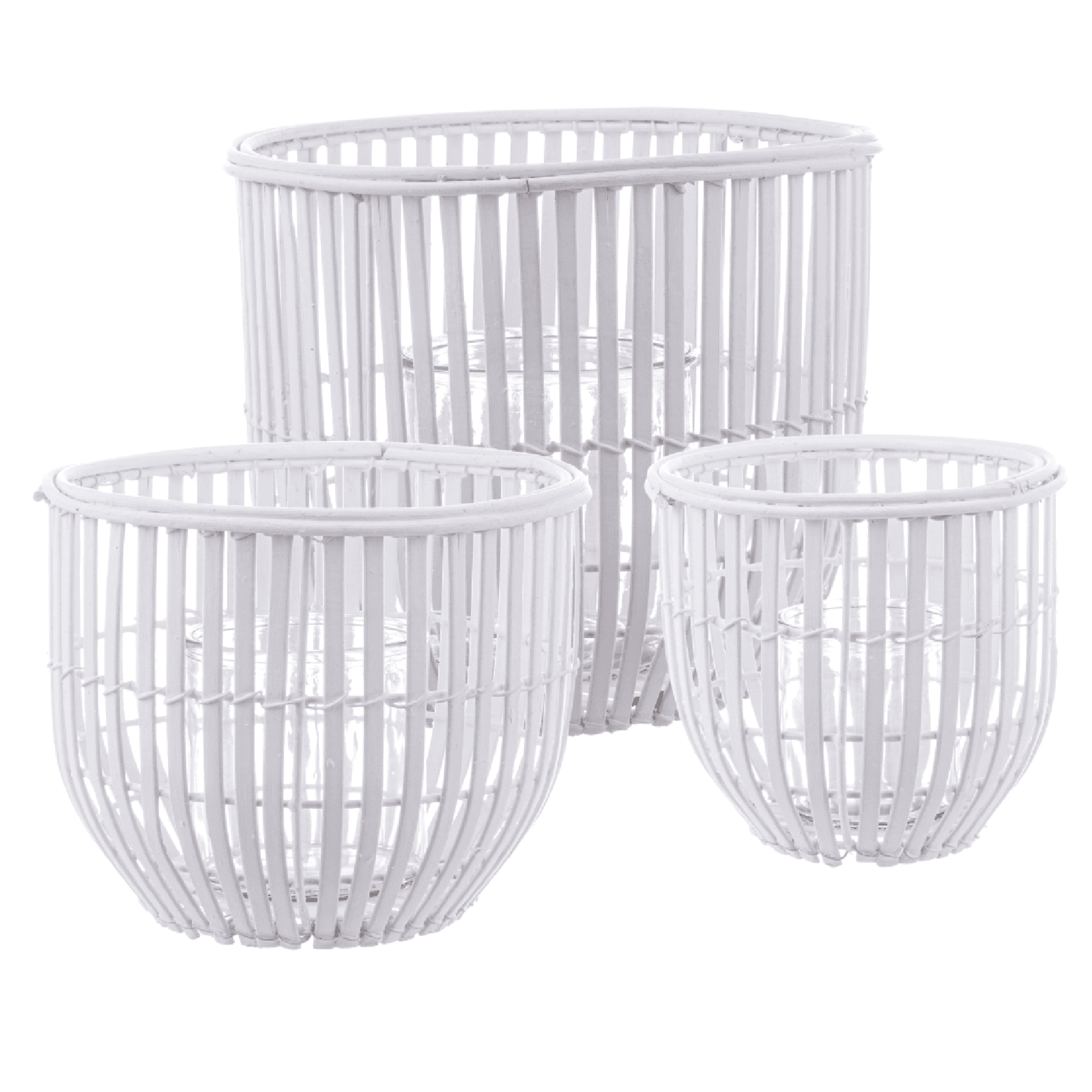 set 3 Porta candela  kenzie to verde fatto con materiale in Legno di bamboo - 6