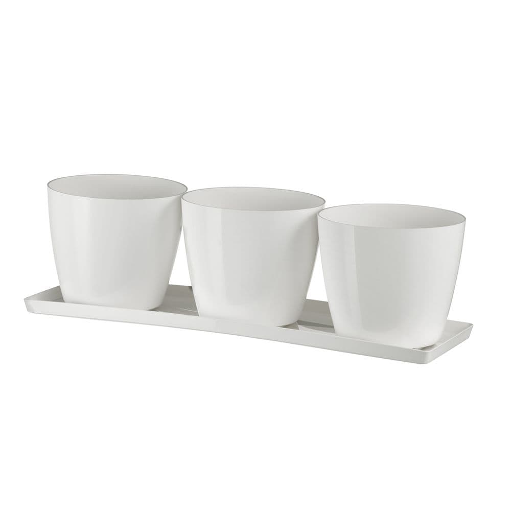 Set "Trio Madeira" vasi in resina per fiori e piante da esterno e giardino - 4