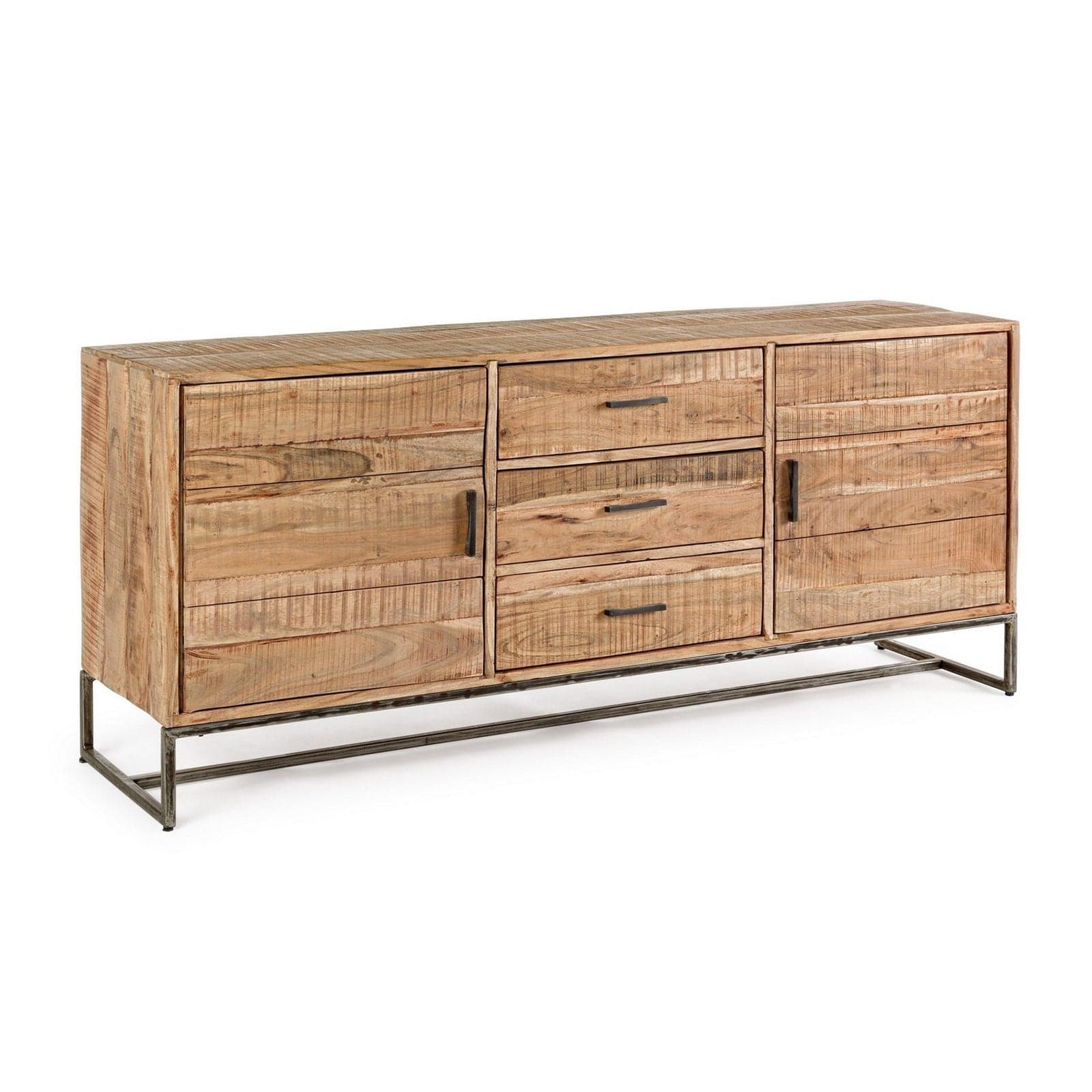 Credenza "Elmer" con struttura in legno di acacia, schienale in compensato, stile moderno - 53
