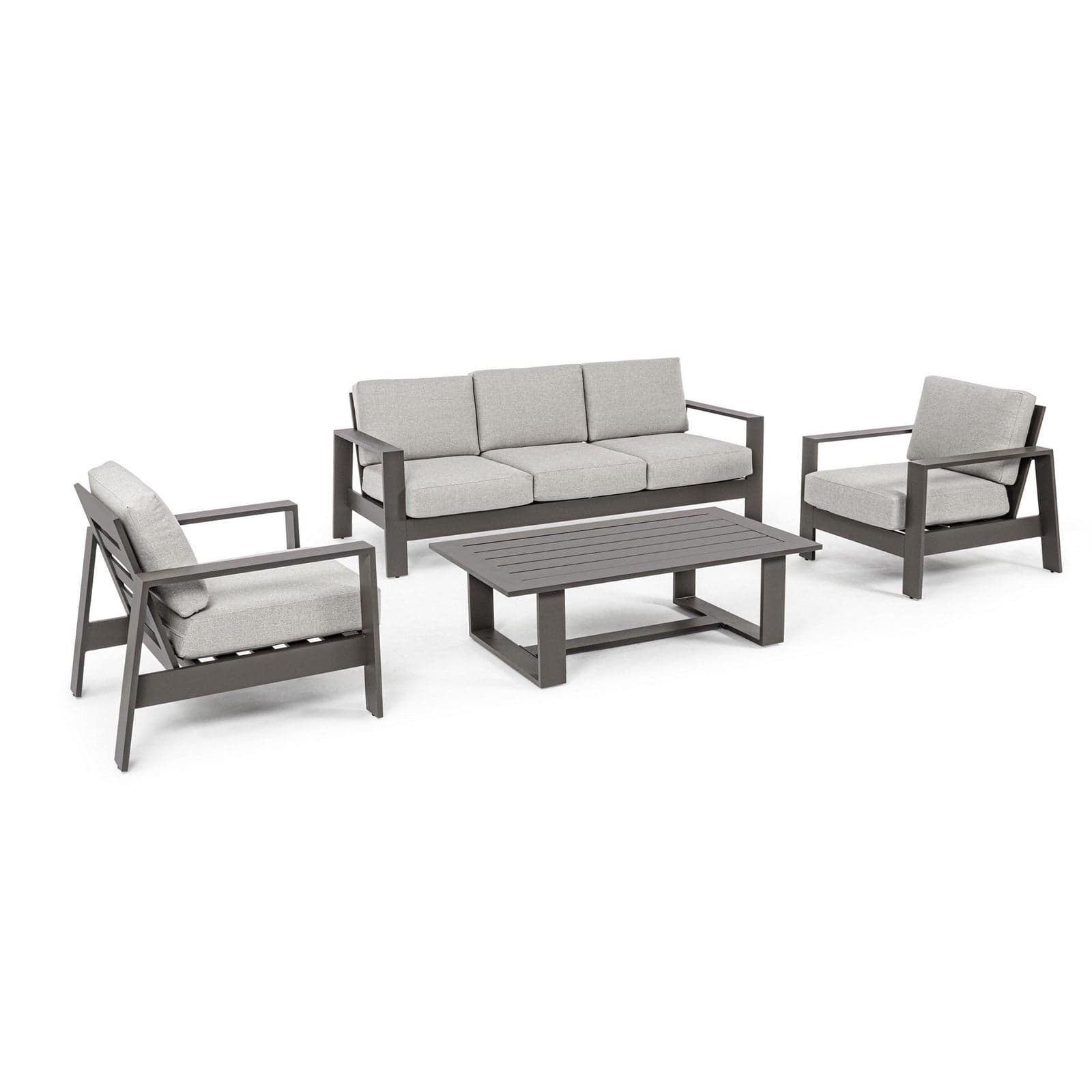 Salotto con poltrone e tavolino "Baltic" struttura in alluminio per veranda e giardino - 23