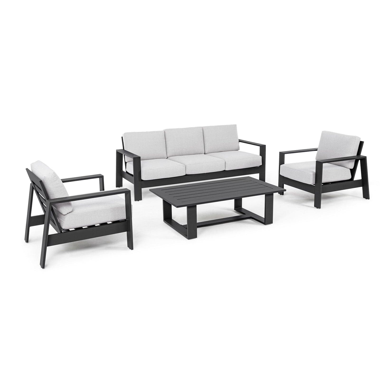 Salotto con poltrone e tavolino "Baltic" struttura in alluminio per veranda e giardino - 21