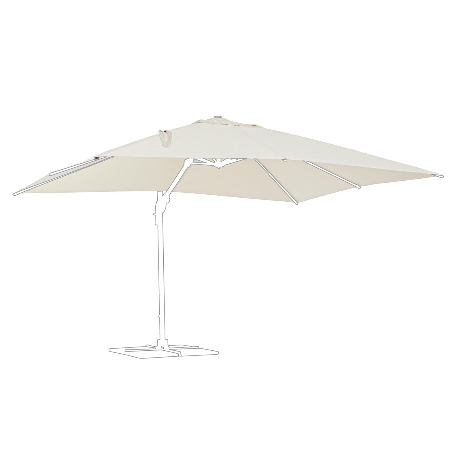 Telo per ombrellone "Orion" color Beige, con camino antivento, per esterno e giardino - 7