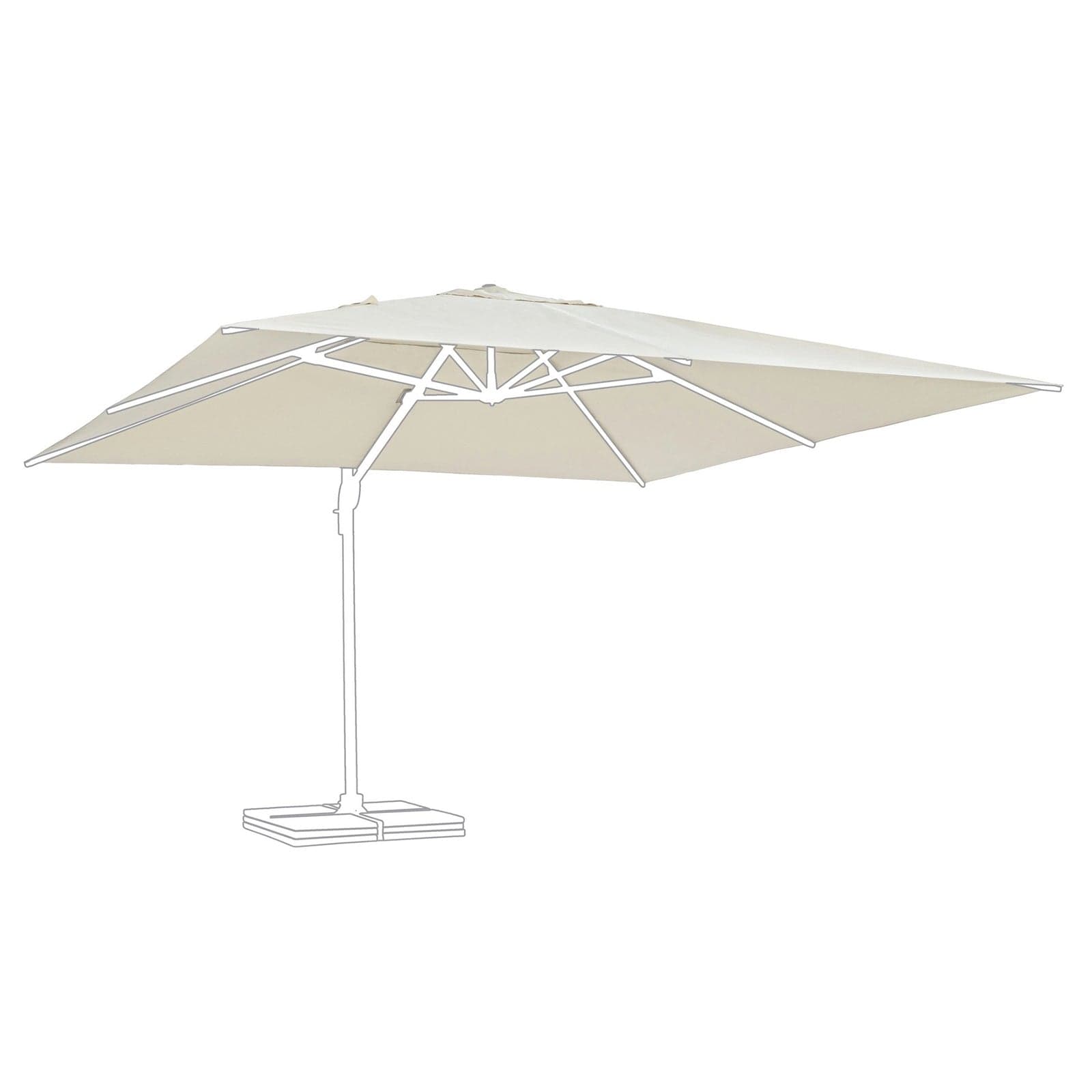 Telo per ombrellone "Orion" color Beige, con camino antivento, per esterno e giardino - 8