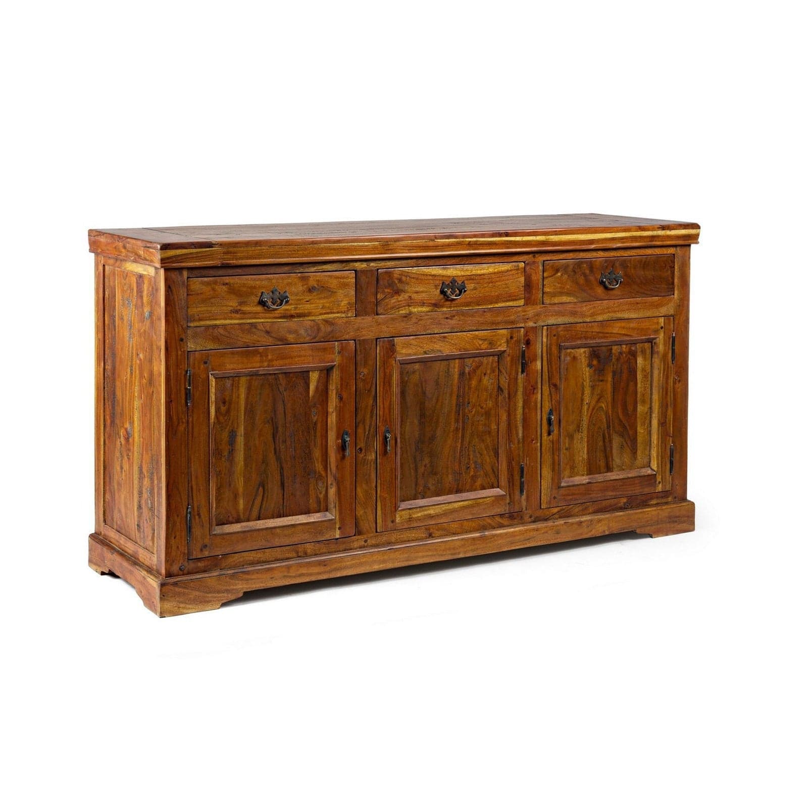 Credenza "Chateaux" in legno di acacia indiano massiccio, con finitura rustica, stile rustico - 22