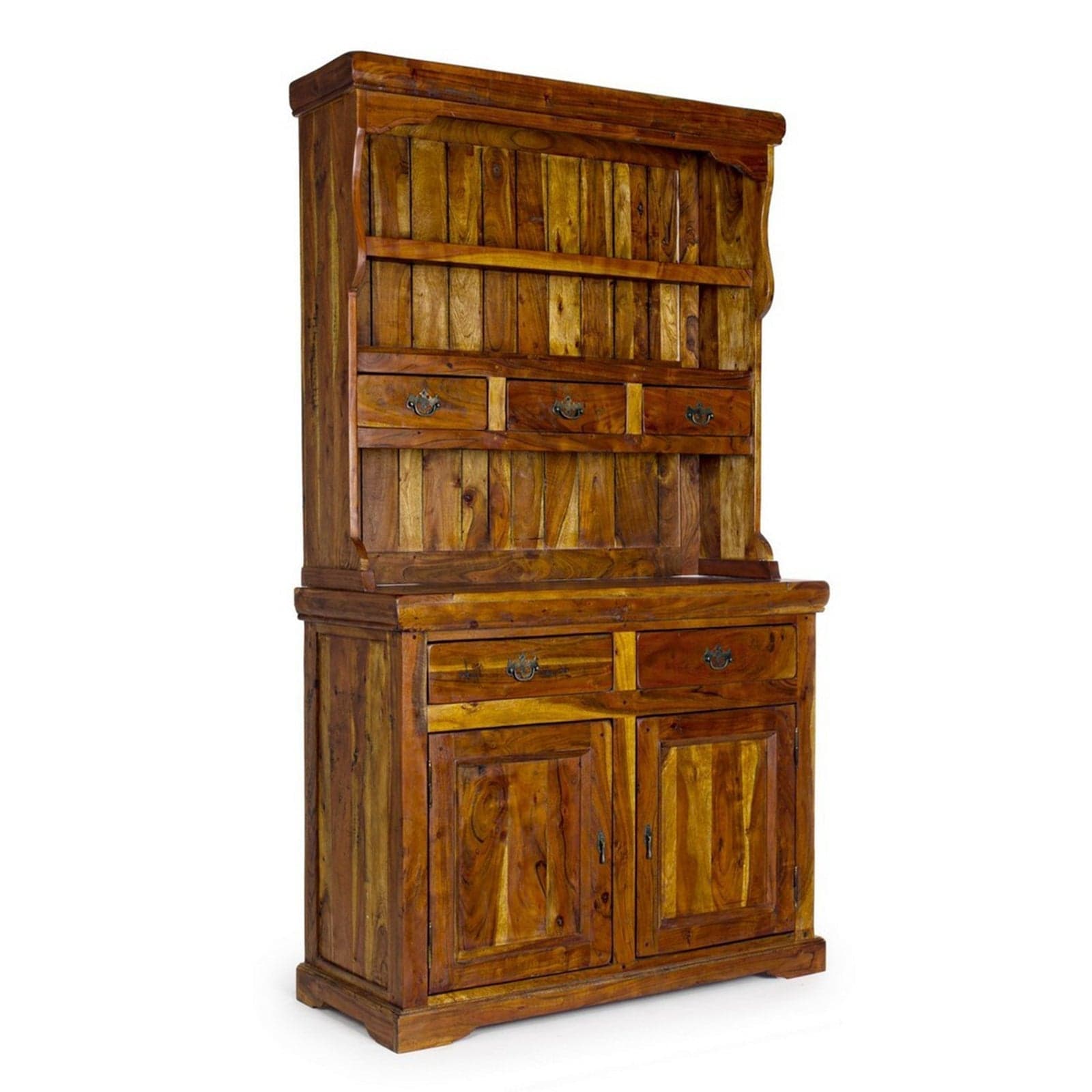 Credenza "Chateaux" in legno di acacia indiano massiccio, con finitura rustica, stile rustico - 23