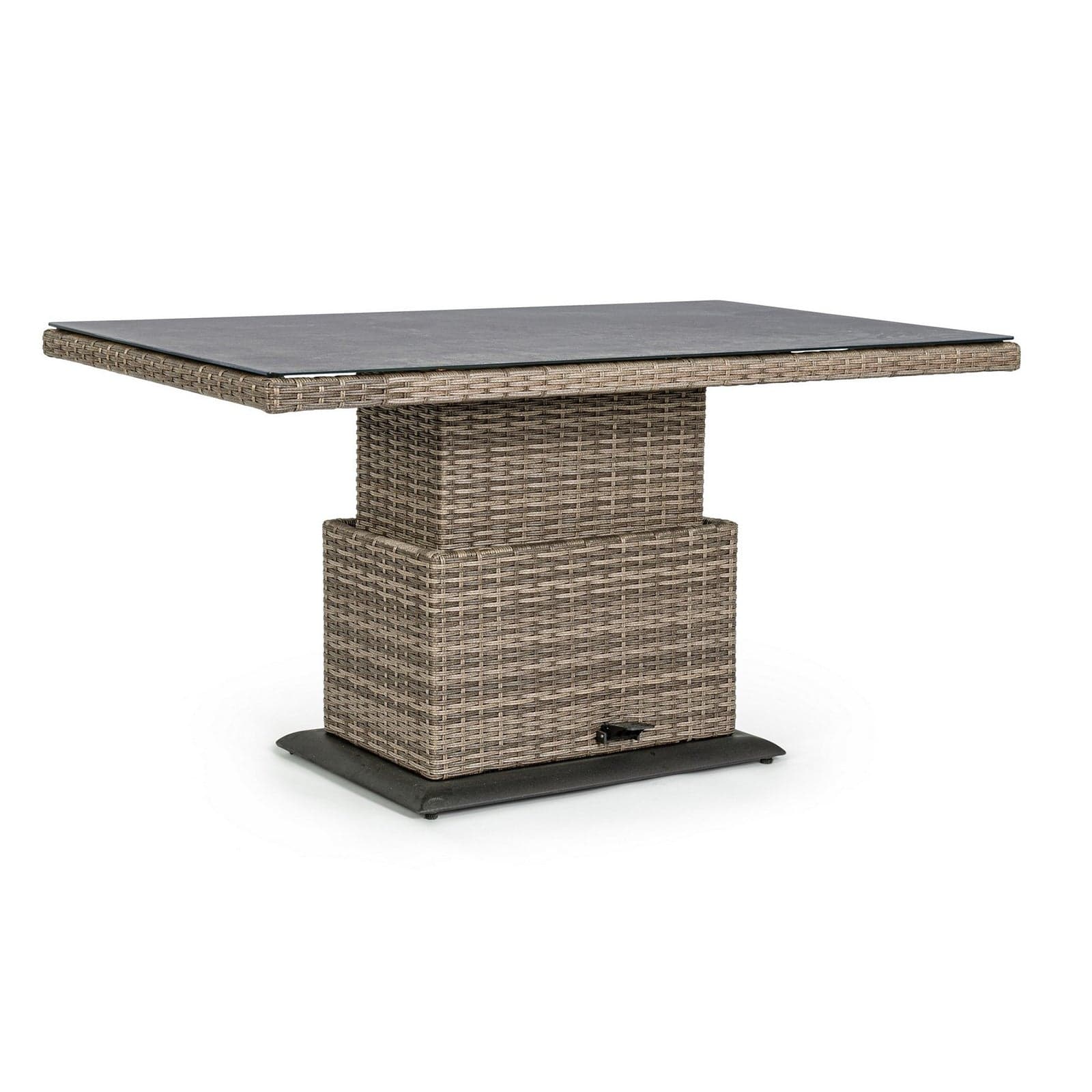 Tavolo "Kent" con struttura in alluminio, piano in ceramica, intreccio in fibra sintetica, per esterno - 21