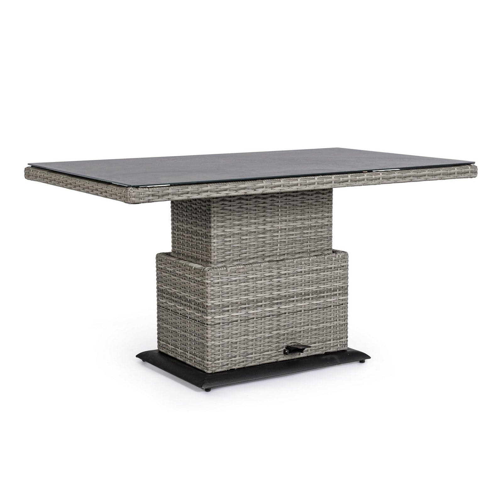 Tavolo "Kent" con struttura in alluminio, piano in ceramica, intreccio in fibra sintetica, per esterno - 22