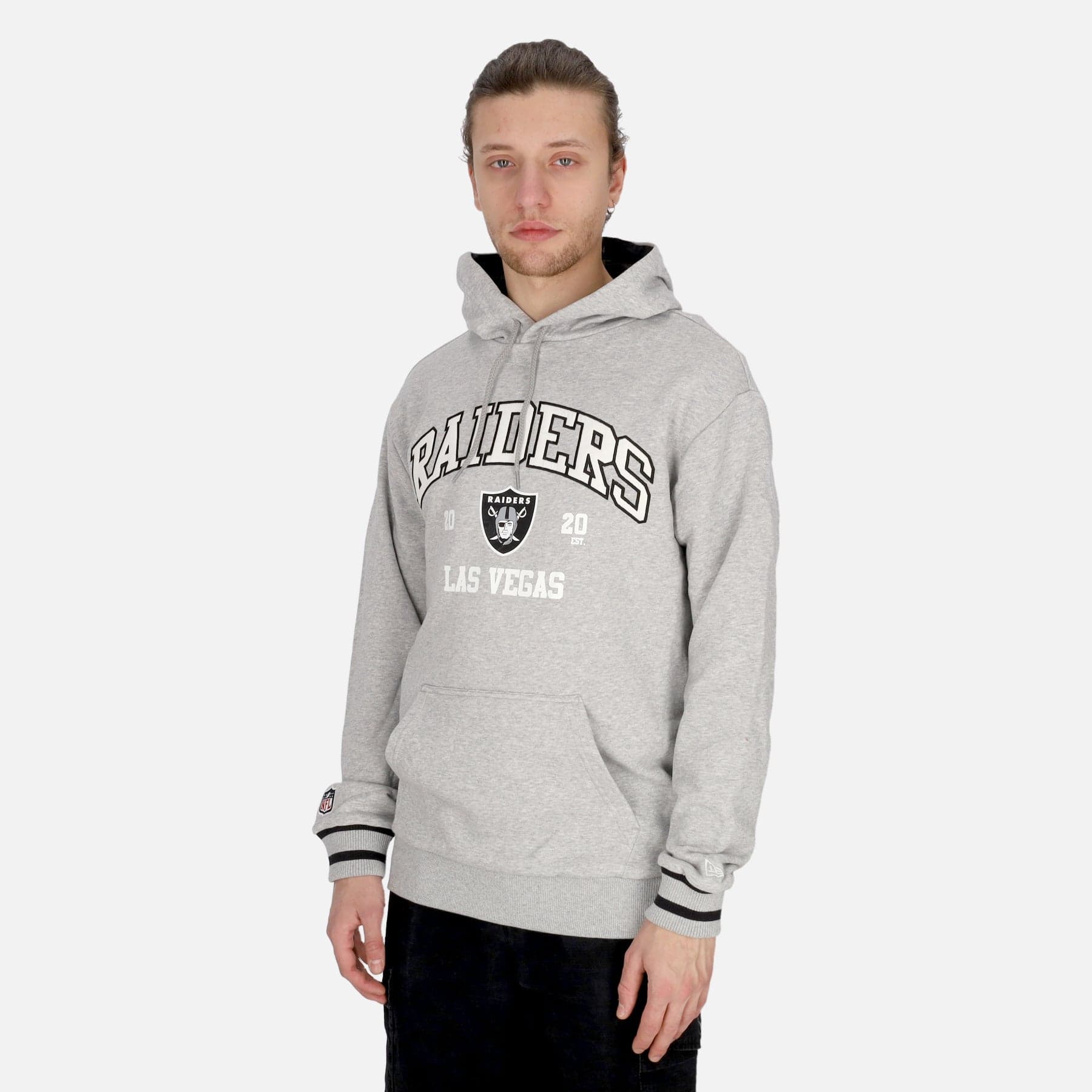 NEW ERA Felpa Leggera Cappuccio Uomo Nfl Oversized Hoodie Lasrai Heather Grey/black da uomo in Felpe con cappuccio Drestige - Casamassima, commercioVirtuoso.it