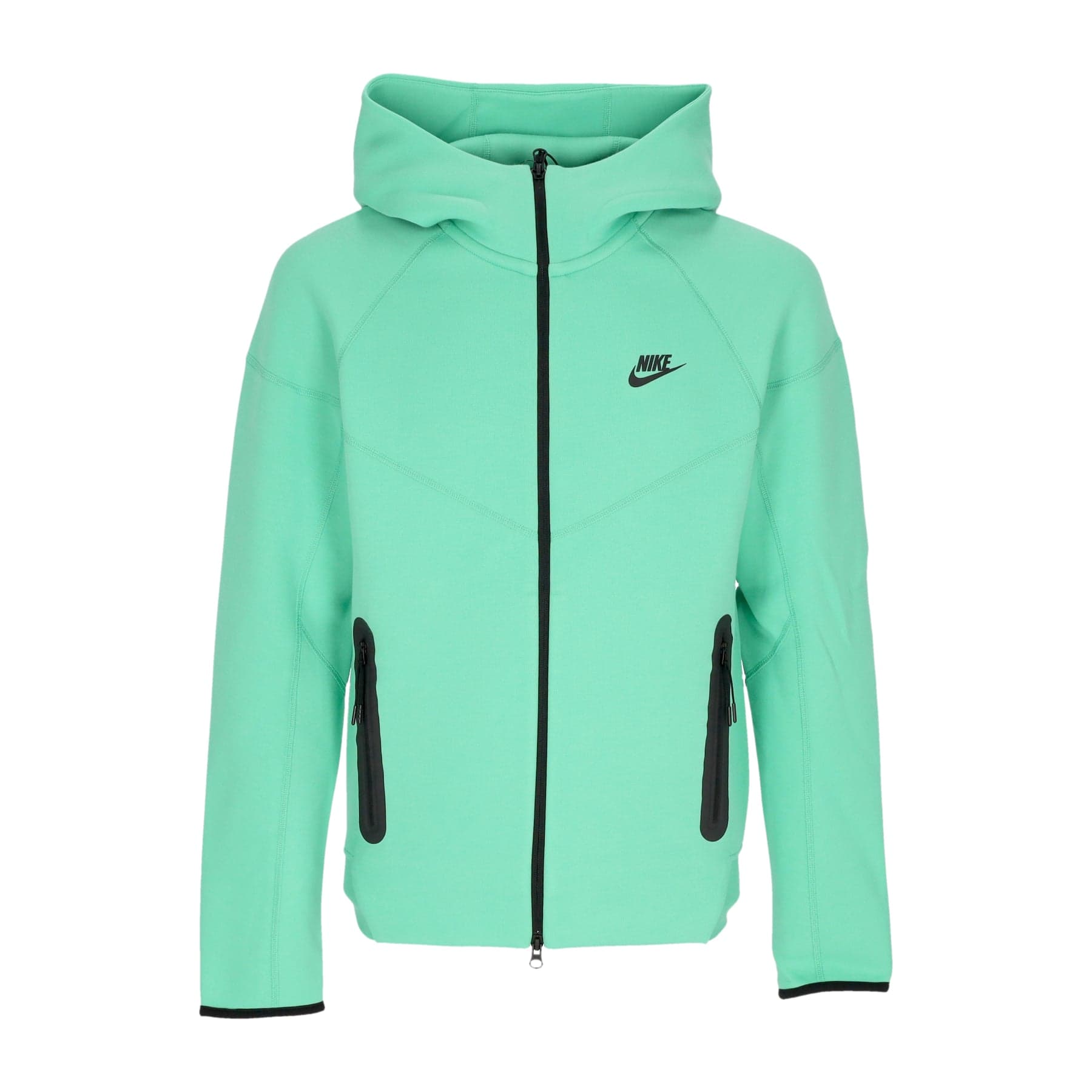 Nike Felpa Leggera Cappuccio Zip Uomo Tech Fleece Full-zip Windrunner Hoodie Spring Green/black da uomo