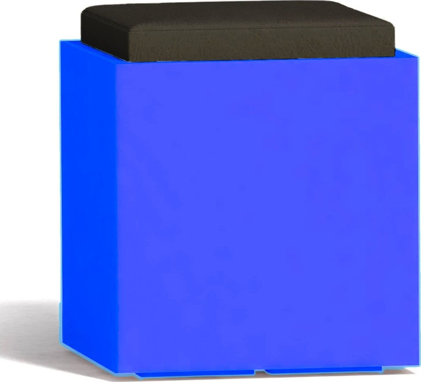 Poltroncina luminosa Square Bright quadrata con led pouf "Made in Italy" per esterno – Blu, Con cavo – Monacis – blu