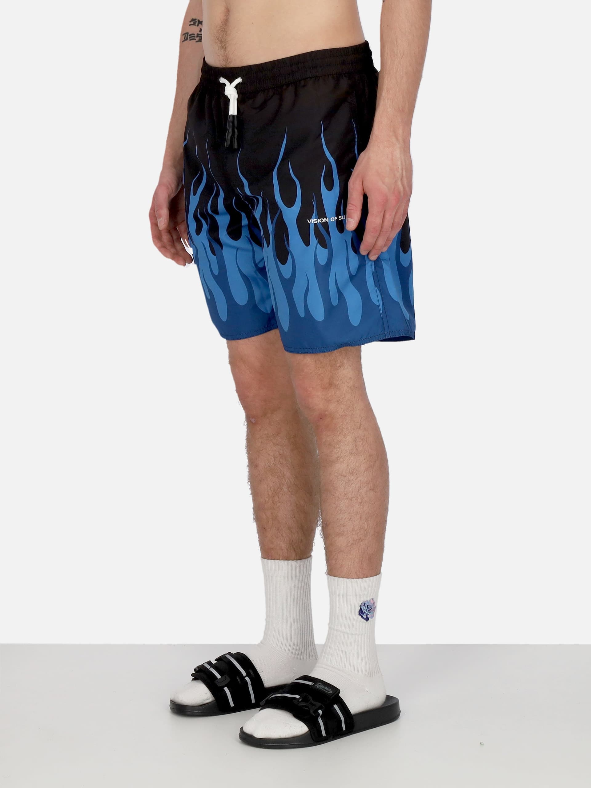 VISION OF SUPER Costume Pantaloncino Uomo Double Flames Swimwear Black/blue da uomo in Pantaloncini e calzoncini Drestige - Casamassima, commercioVirtuoso.it