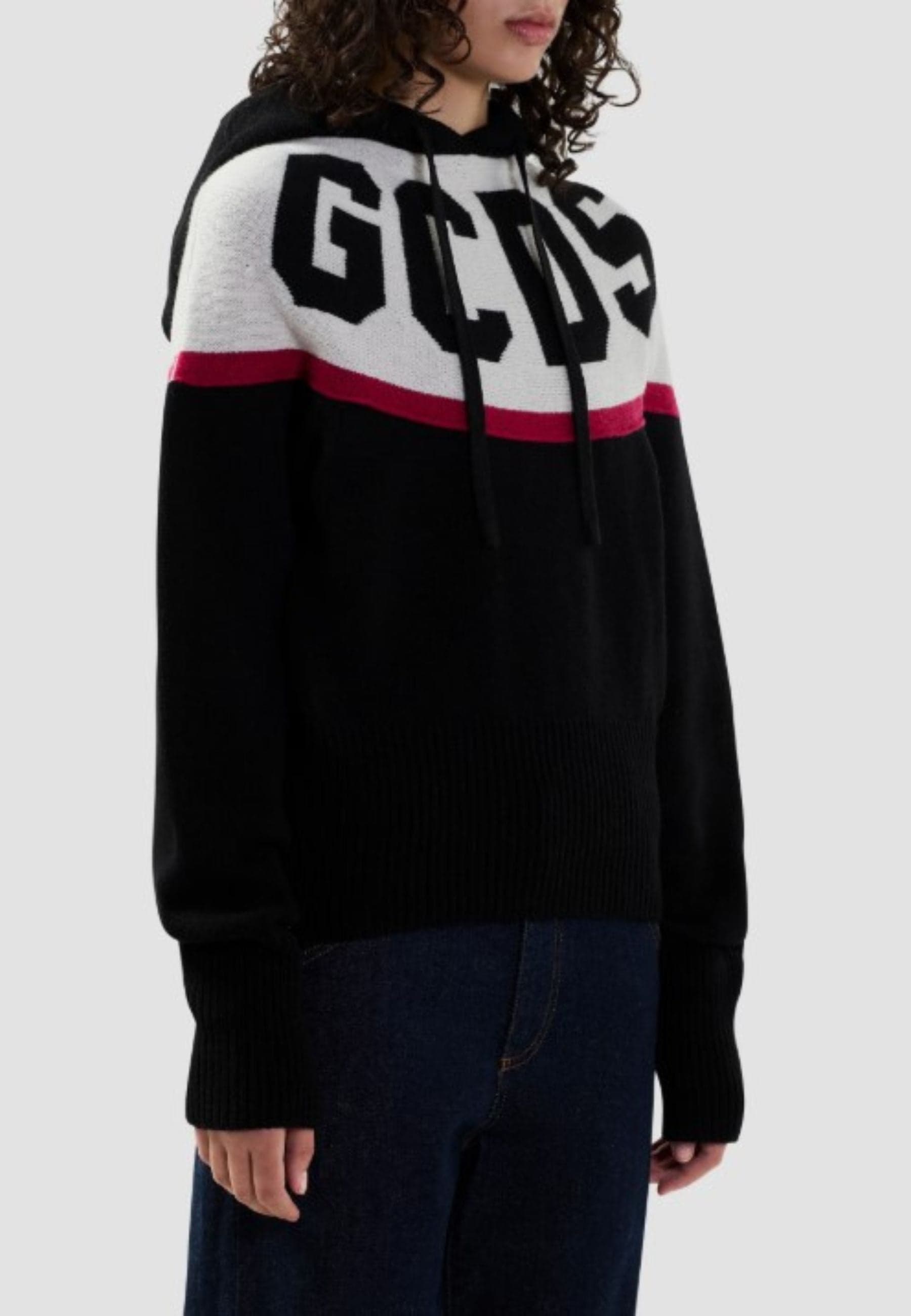 GCDS FELPA LOGO KNIT CROPPED HOODIE da donna in Felpe con cappuccio Drestige - Casamassima, commercioVirtuoso.it
