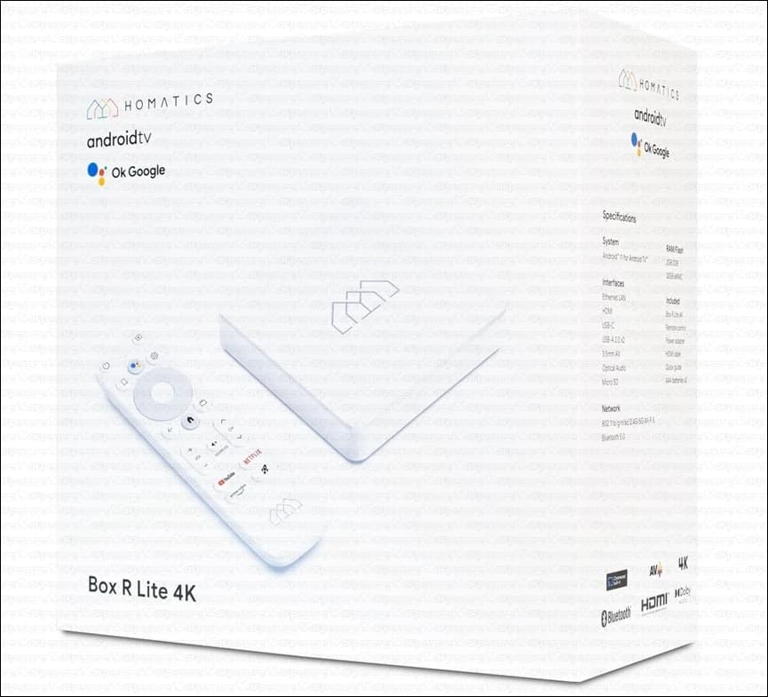 Homatics BOX R LITE 4K 2/32GB Android TV 11 certificato Google con Dongle USB DVB-T2/C Digitale Terrestre H.265 HEVC 10 bit in Client Streaming DFP Elettronica Store - Scafati, commercioVirtuoso.it