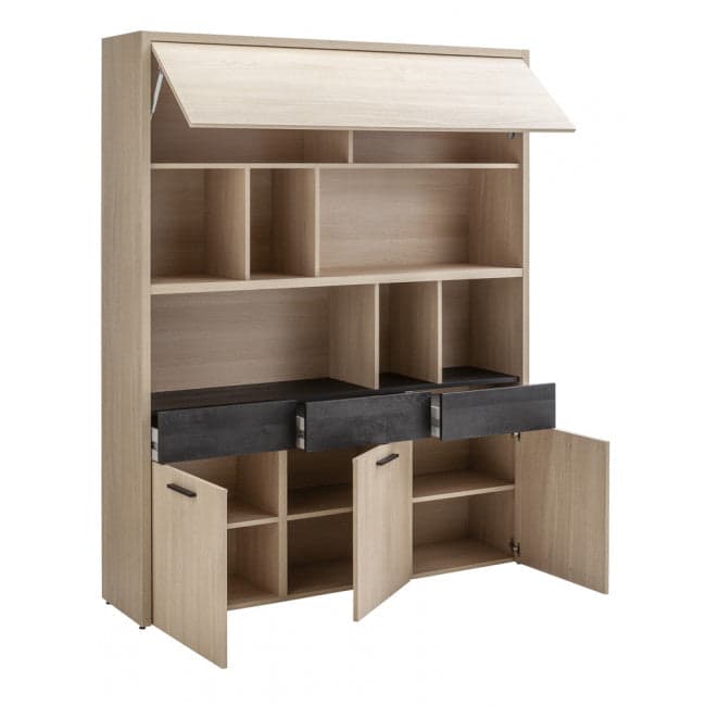 Libreria con ante e ripiani "Da Vinci" in legno da ufficio arredamento per interno h 185 cm Casa e cucina/Arredamento/Studio/Mobiletti e credenze/Librerie Decor Space - Altamura, Commerciovirtuoso.it