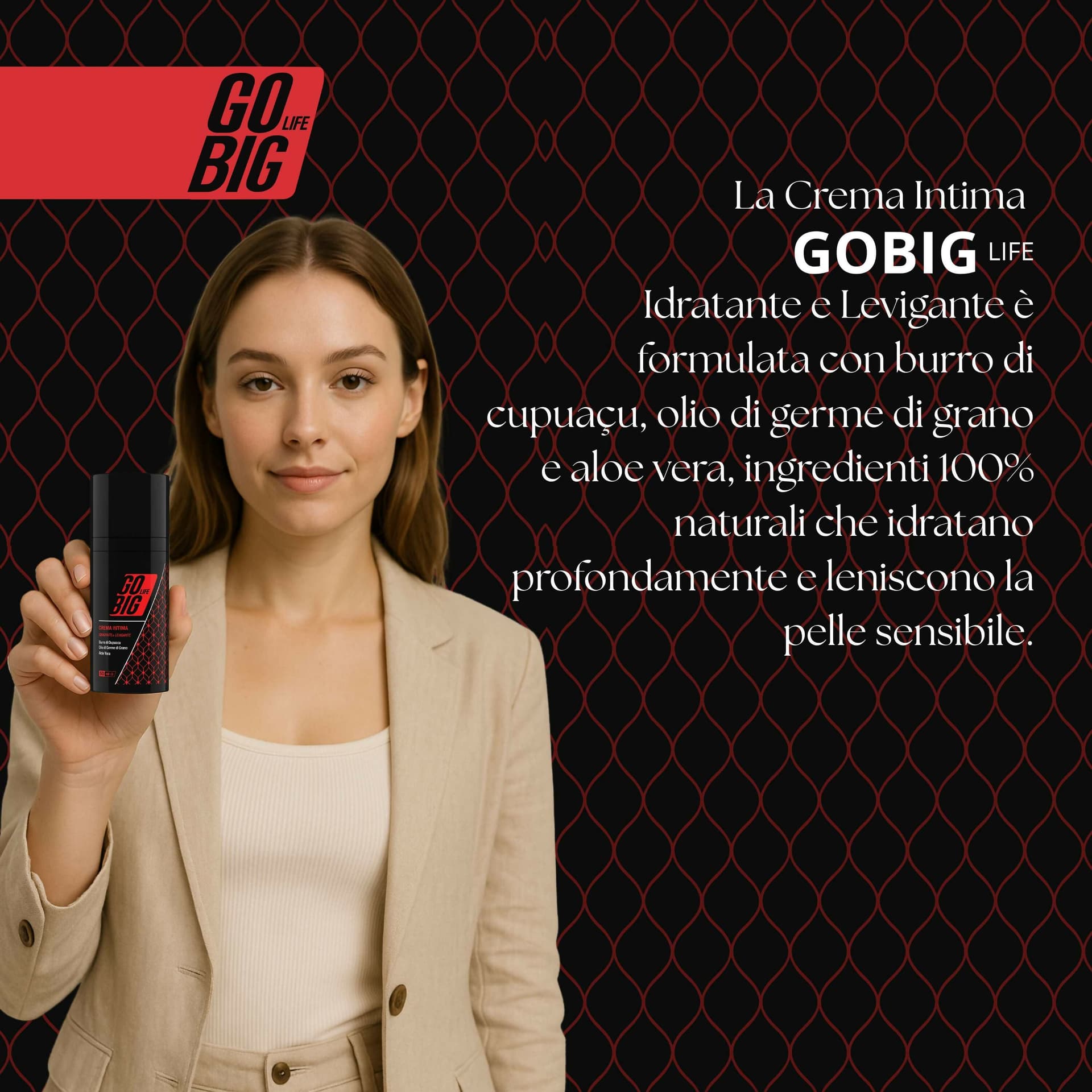 Gobig life crema intima idratante e levigante con burro di cupuaçu, olio di germe di grano e aloe vera | sollievo per secchezza e irritazioni | 100% ingredienti naturali | trattamento per parti intime in Creme e gel per l'igiene intima BasketGuru Italia - Palermo, commercioVirtuoso.it