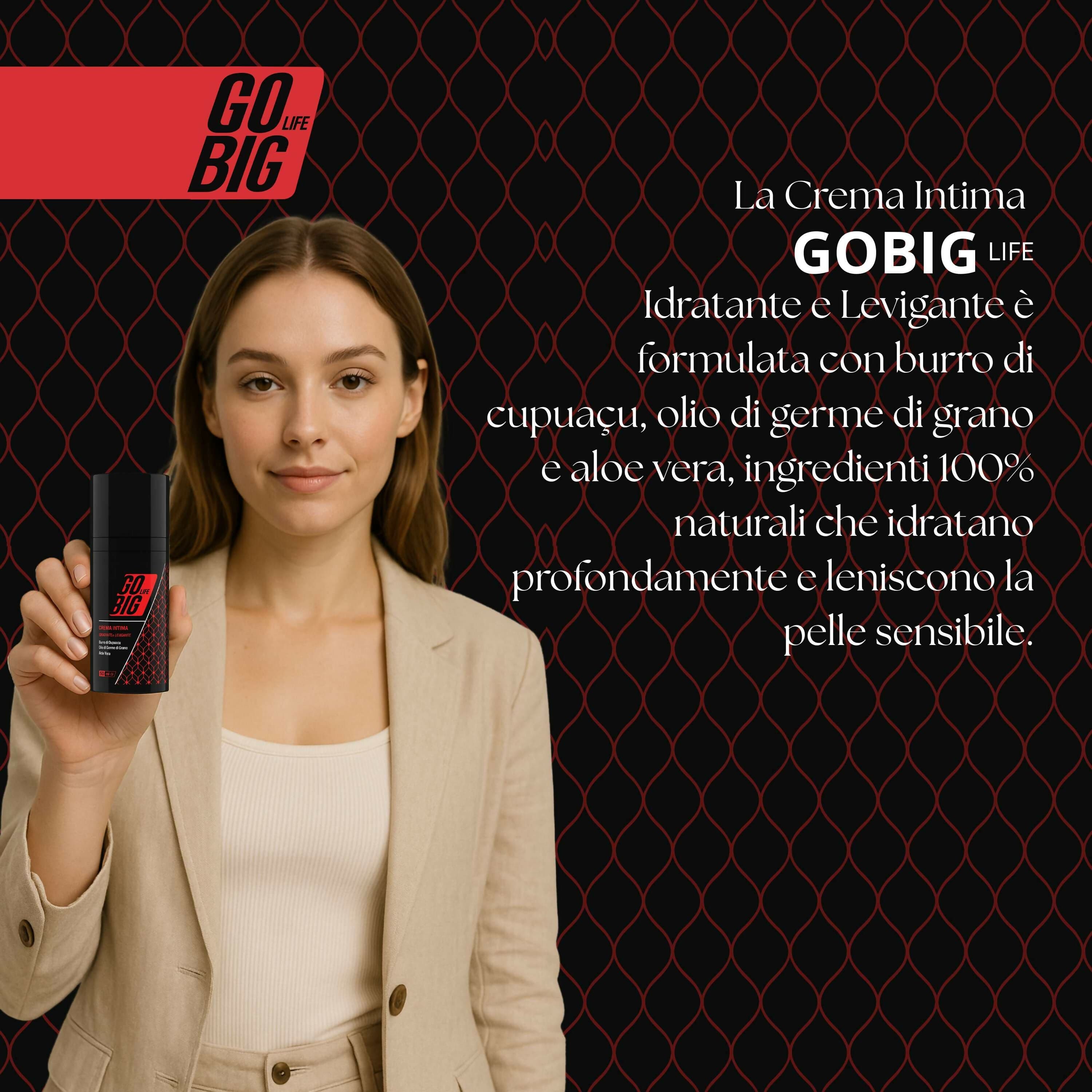 Gobig life crema intima idratante e levigante con burro di cupuaçu, olio di germe di grano e aloe vera | sollievo per secchezza e irritazioni | 100% ingredienti naturali | trattamento per parti intime in Creme e gel per l'igiene intima BasketGuru Italia - Palermo, commercioVirtuoso.it