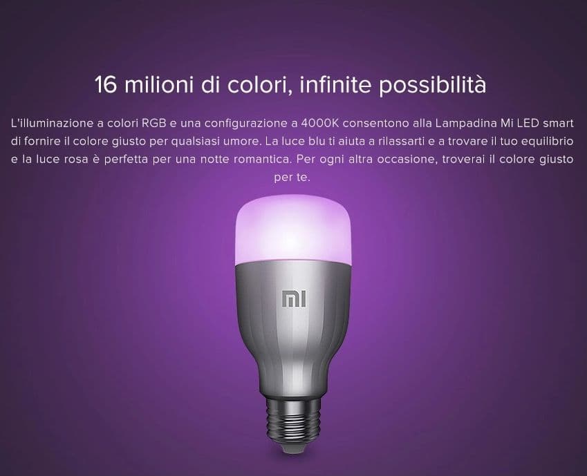XIAOMI Mi LED Smart Bulb Lampadina Smart in Lampadine a LED DFP Elettronica Store - Scafati, commercioVirtuoso.it