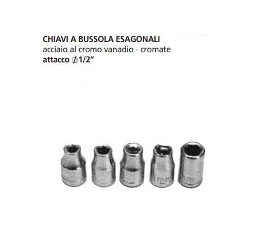 ORECA-CHIAVE A BUSSOLA ESAGONALE ATTACCO 1/2" mm 16 CROMO VANADIO
