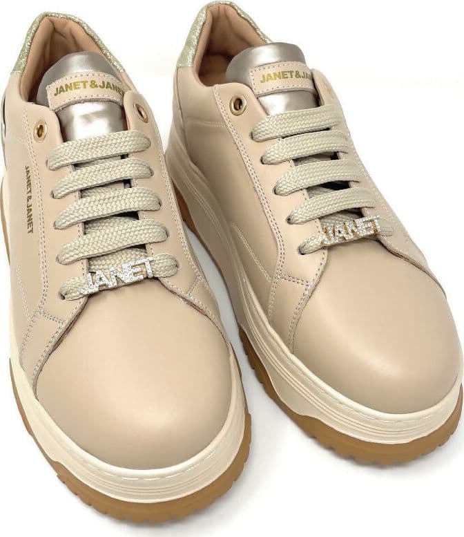 Janet E Janet sneakers da donna in pelle con charms con logo lettering in Sneaker casual Cantali Calzature - Randazzo, commercioVirtuoso.it