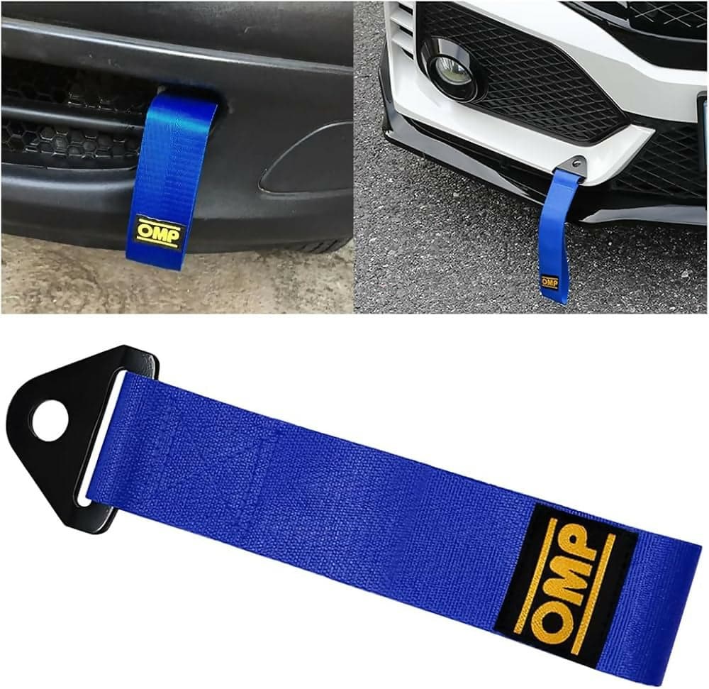 Cinghia Gancio Traino OMP Sportiva Racing Rally Blu Universale Nastro Tessile Strappo Anello Auto MAX 300KG in Tuning acceleratore Solgeny - Besate, commercioVirtuoso.it