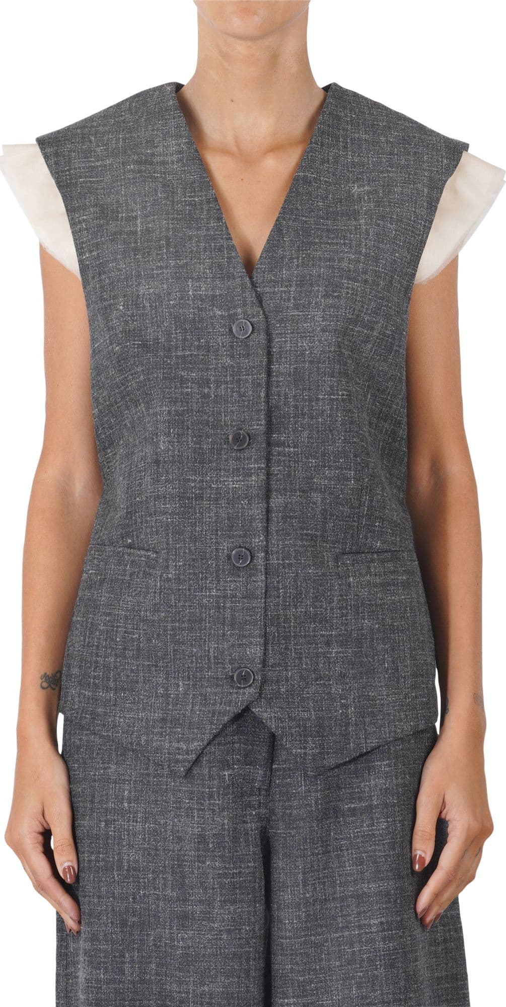 Alysi - Gilet - 460756 - Grigio scuro da donna in Gilet Drestige - Casamassima, commercioVirtuoso.it
