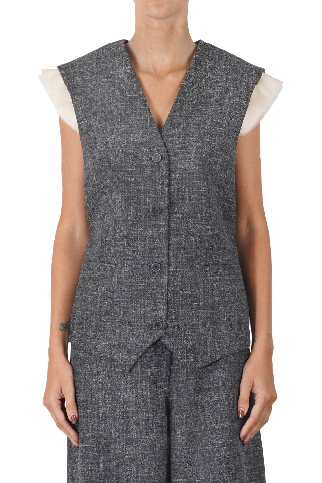 Alysi - Gilet - 460756 - Grigio scuro da donna in Gilet Drestige - Casamassima, commercioVirtuoso.it