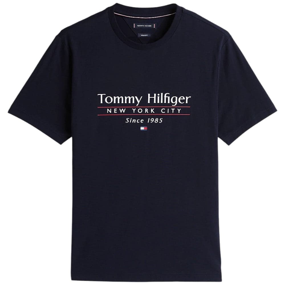 Tommy Hilfiger t-shirt blu con stampa centrale MW0MW38621DW5