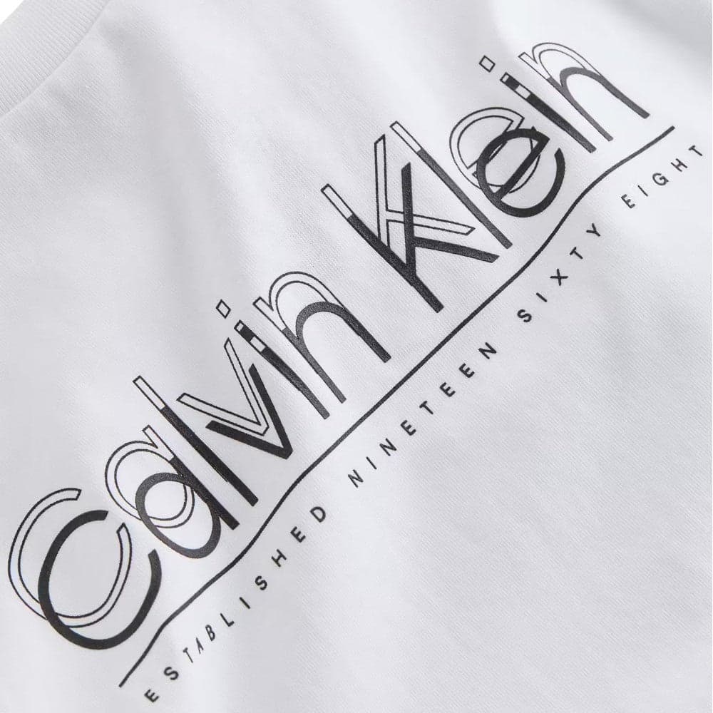 Calvin Klein t-shirt bianca doppio logo K10K114149YAF T-shirt Calvin Klein