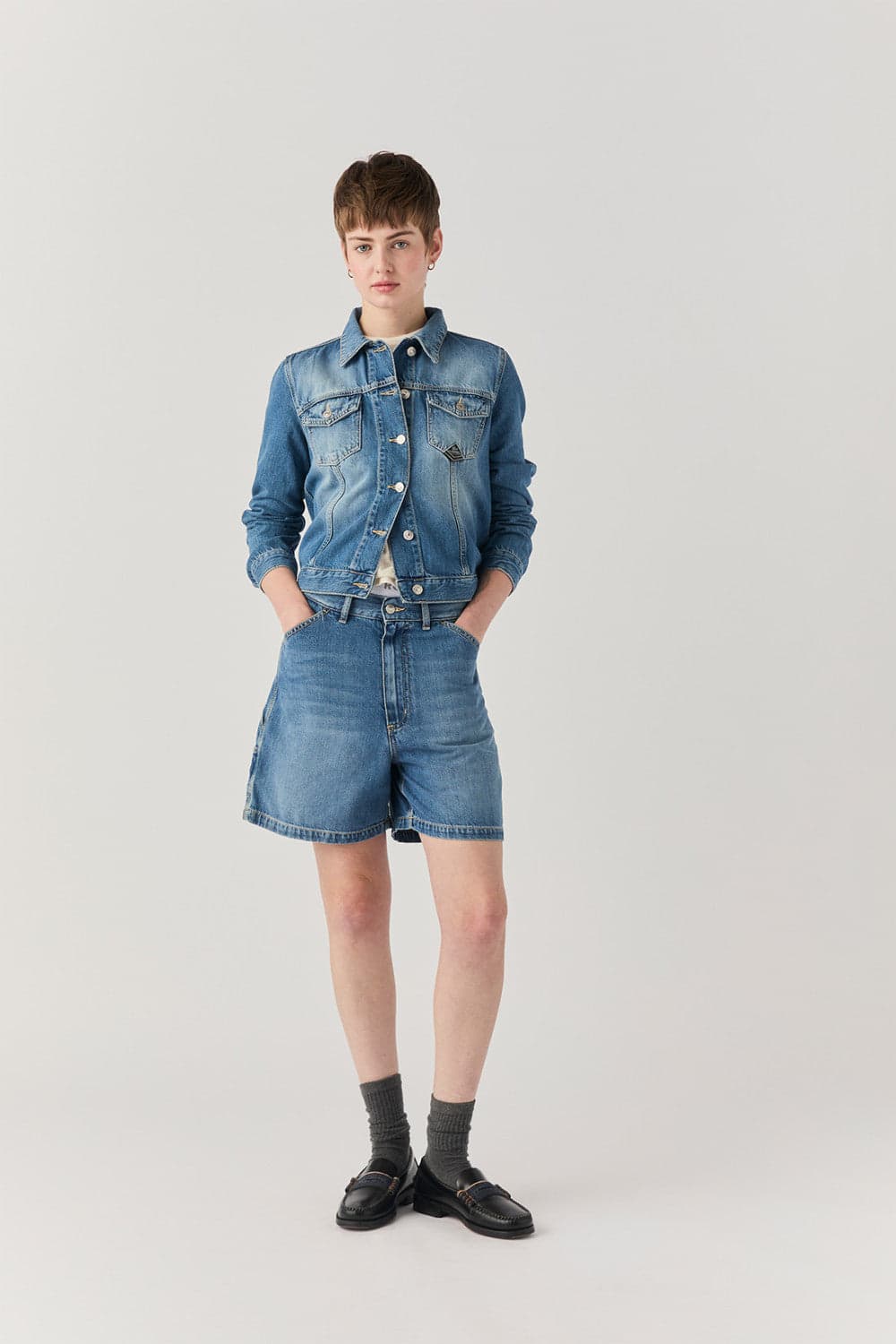 Roy bermuda carpenter woman denim cotton lyocell iconic 2 denim
jeans donna