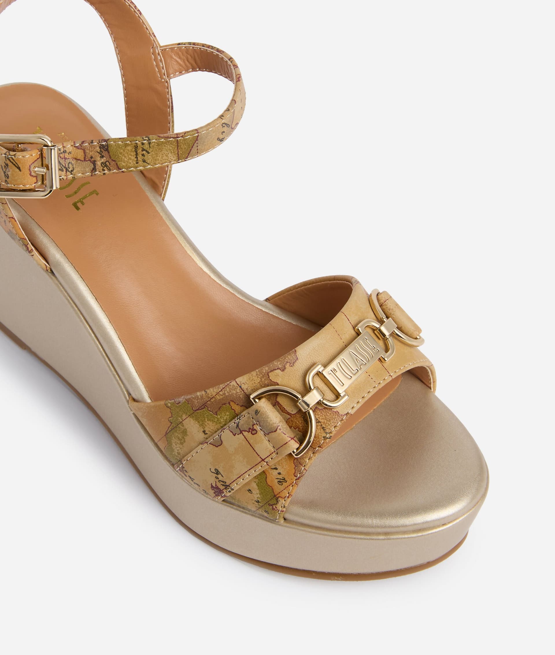 Alviero Martini 1° Classe Donna Sandali in eco nappa con zeppa laminata in Sandali moda Cantali Calzature - Randazzo, commercioVirtuoso.it