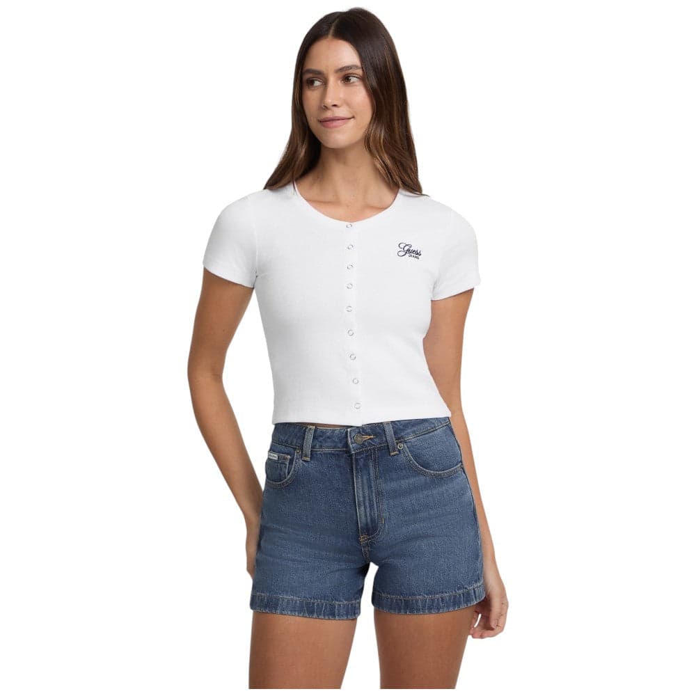 Guess Jeans t-shirt bianca cropped W5GP27 KA0H1 G011
