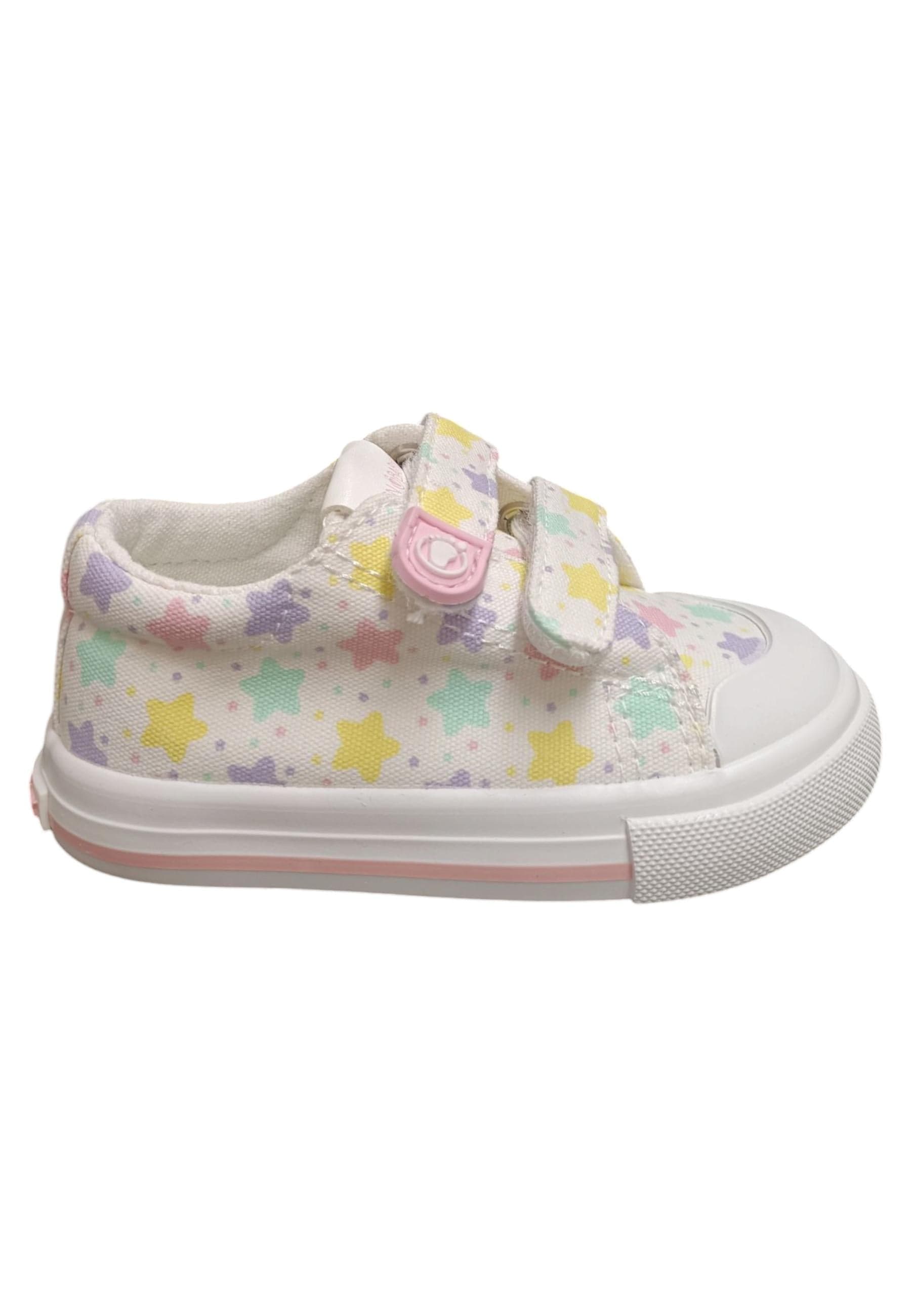 Scarpe sneakers bambina Conquitos TESH  bianco-multicolore velcro - 6