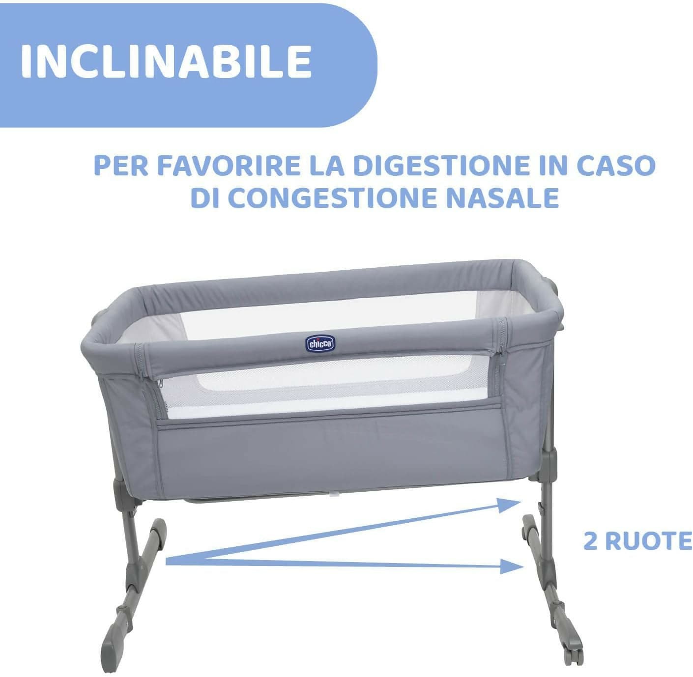 CHICCO Next2Me Essential - Culla Neonato, Compatibile Con Diversi Letti, Altezza Regolabile, Inclinabile, Buona Circolazione Dell'Aria, Materasso E Borsa Inclusi, Vari Colori Disponibili, Stone Re_Lux E Dove Re_Lux in Lettini da affiancare Sanitaria Gioia del Bimbo - Villa San Giovanni, commercioVirtuoso.it