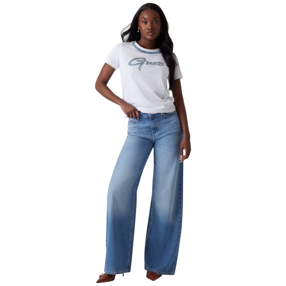Guess t-shirt bianca logo Jeans Chain W5GI03 I3Z14 G011 T-shirt Guess