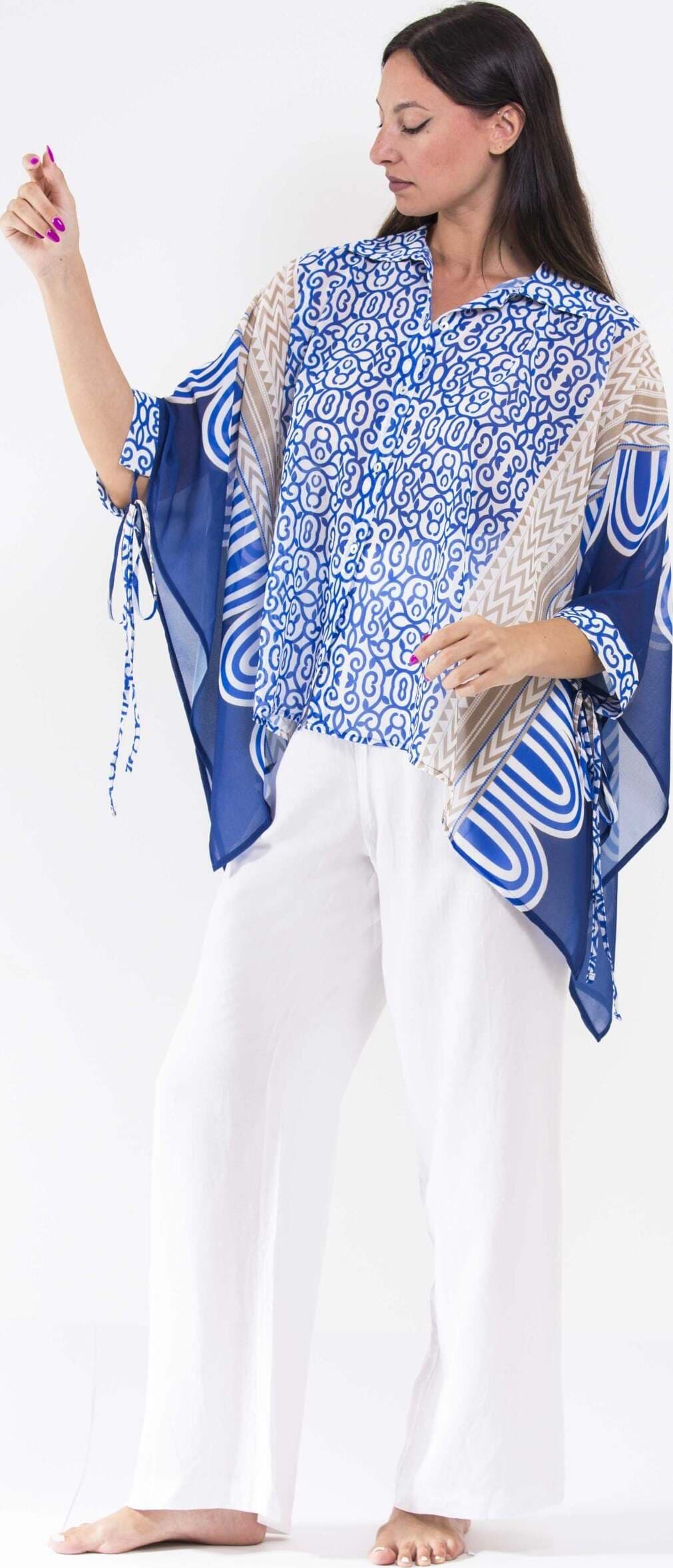 Camicia poncho Azul
