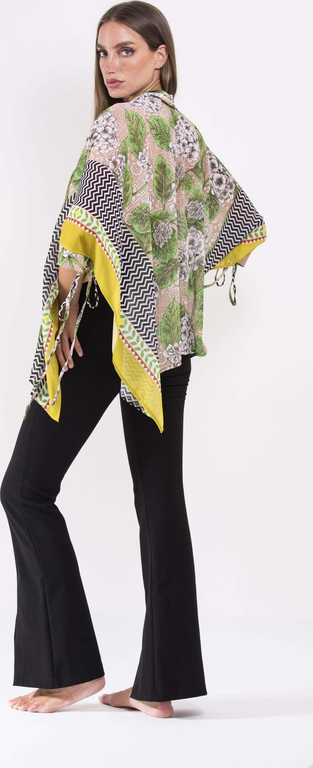 Camicia-poncho-ortensie