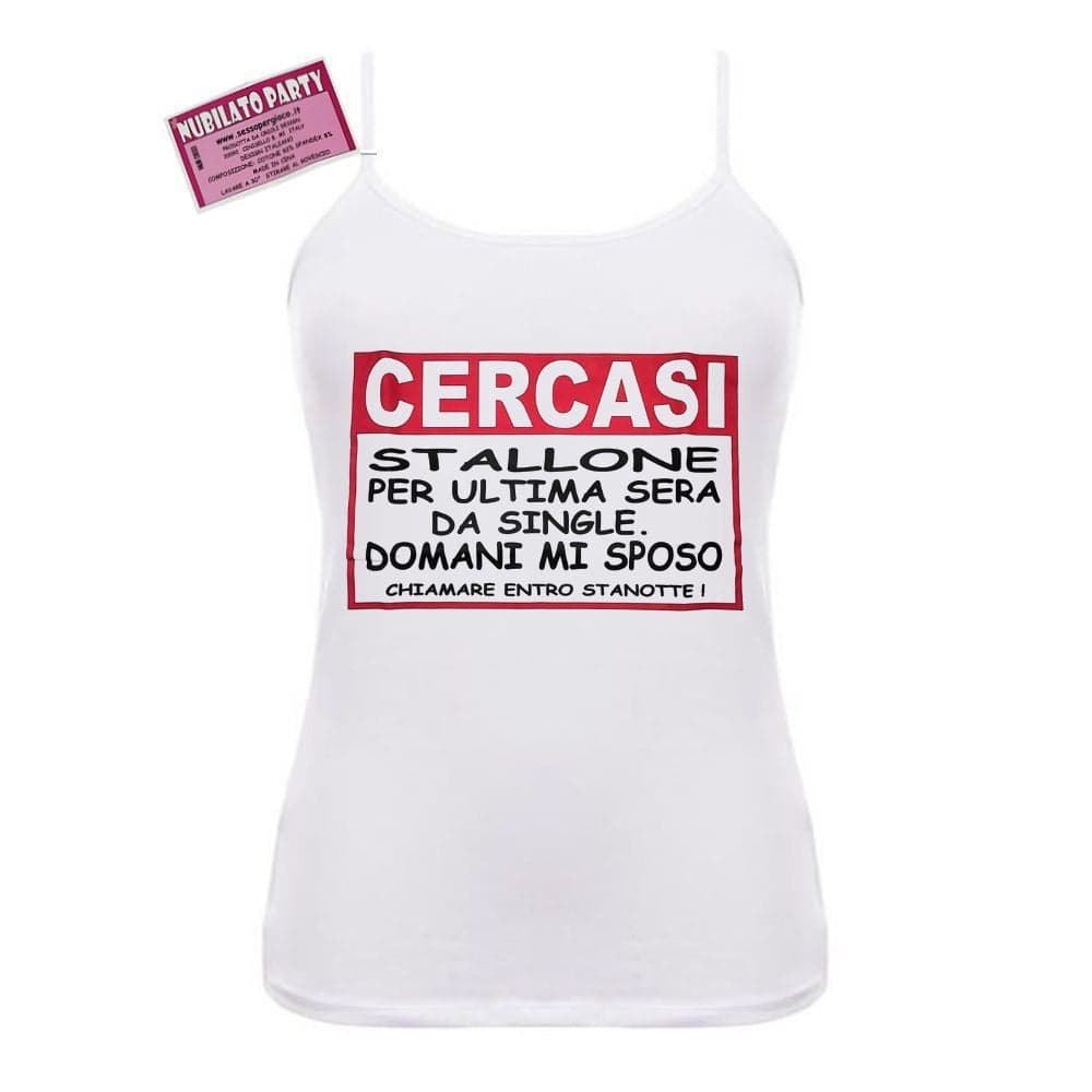 Canotta sessopergioco bianca da donna per festa di addio al nubilato grafiche e taglie varie in Sottovesti Kondorama - Martinsicuro, commercioVirtuoso.it