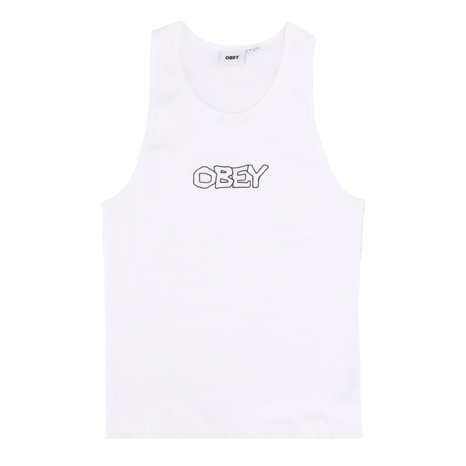 OBEY Canotta Uomo Trace Rib Tank White da uomo in T-Shirt Drestige - Casamassima, commercioVirtuoso.it