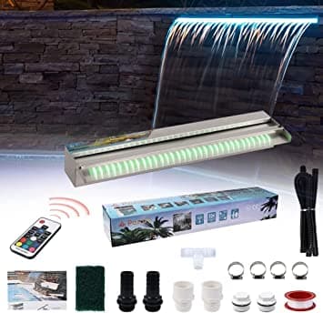 Cascata 7 Luci Led Colorate con Telecomando Acciaio Inox in Strisce LED Liquidator Italia - Nicosia, commercioVirtuoso.it