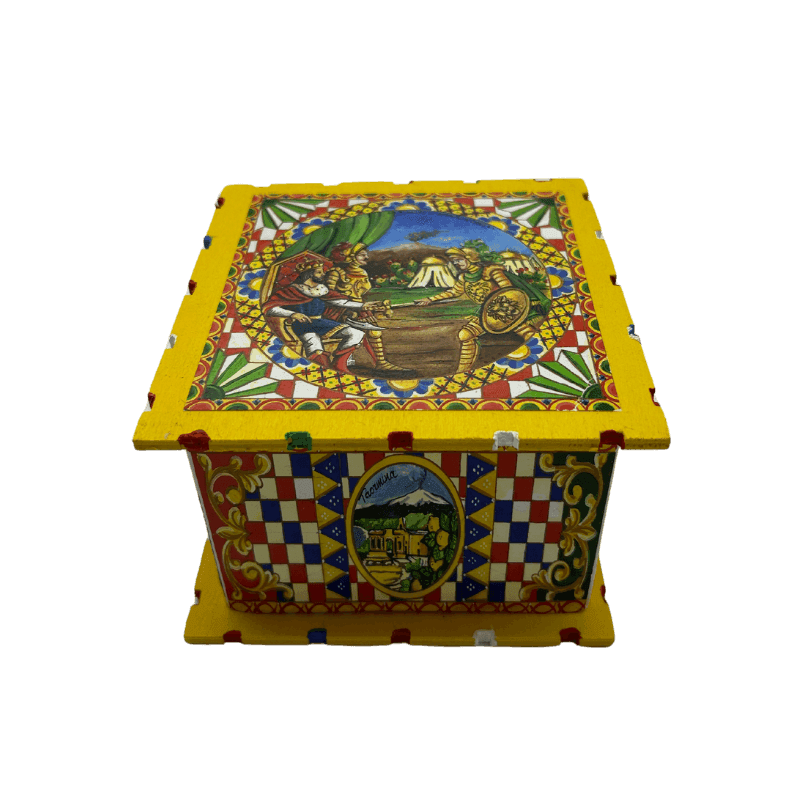Cassetta in Legno Decorata Siciliana Realizzata a Mano in Scatole decorative Tesori Di Sicilia - Nicosia, commercioVirtuoso.it
