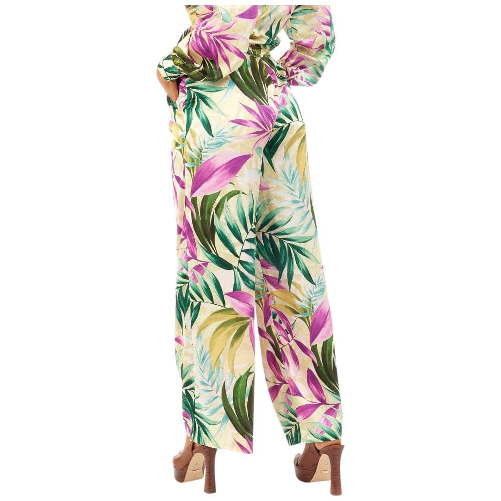 Guess pantalone jogger wide leg tropical Ines W5GB11 WH9C2 P8FY Pantaloni Guess