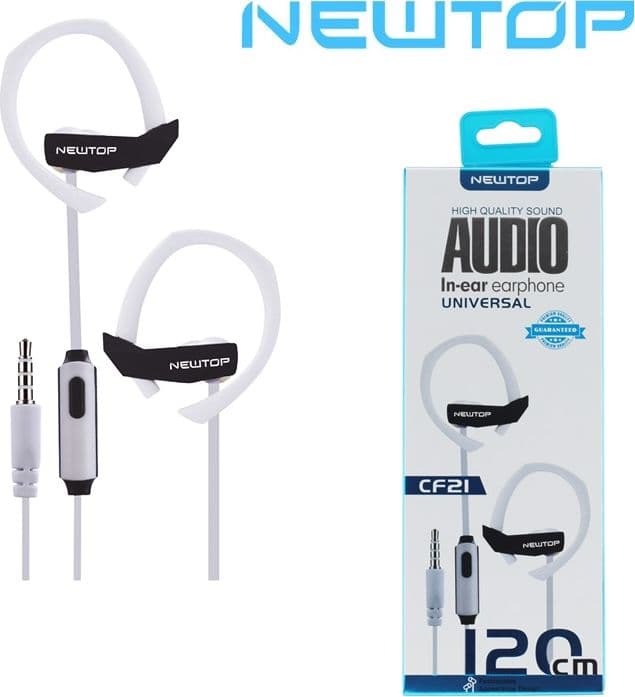 Cuffie auricolari con microfono incorporato CF21 NEWTOP - BIANCO