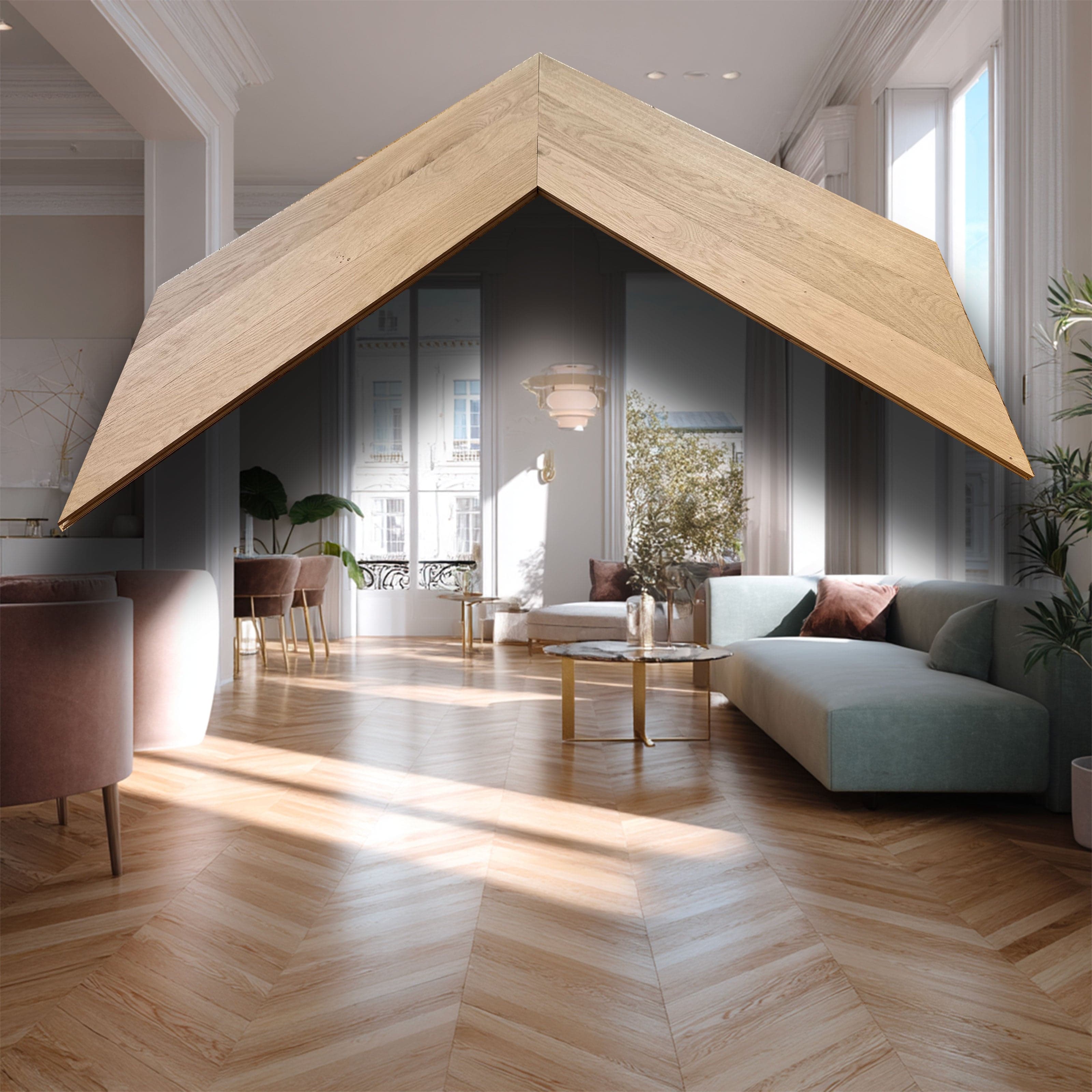 €39,99MQ *MEGA STOCK* Lotto da 108mq di Parquet Rovere Prefinito Spina Ungherese (prelevigato grezzo)   15,5x90x800mm (4mm nobile)