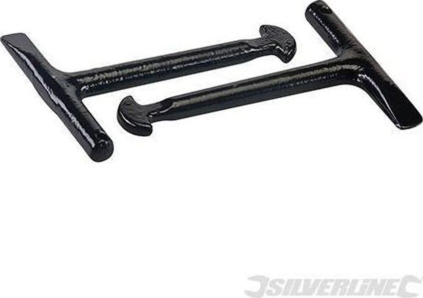 Chiave per apertura tombini Silverline set da 2 pz in acciaio 125 mm Silverline