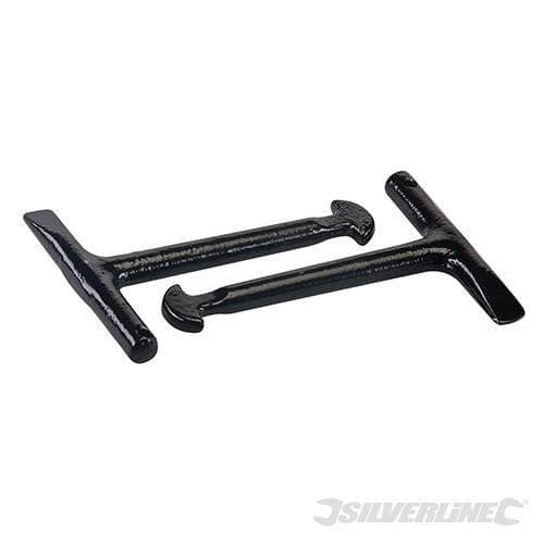 Chiave per apertura tombini Silverline set da 2 pz in acciaio 125 mm Silverline