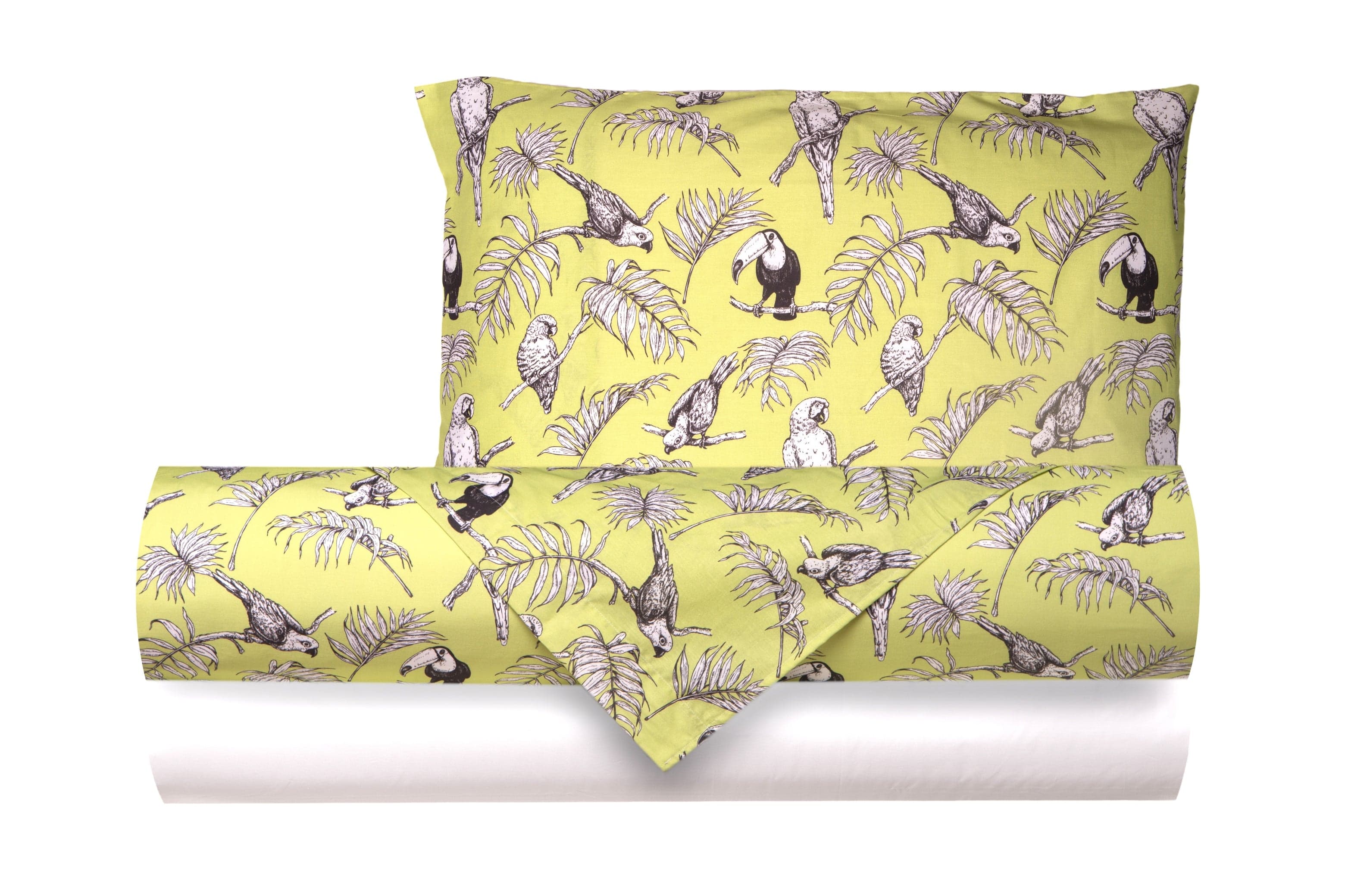 Completo letto lenzuola federe bifaccia double face stampa digitale in cotone made in italy  CUBA VERDE/BIANO in Set di lenzuola e federe Vanita di raso - Sesto San Giovanni, commercioVirtuoso.it