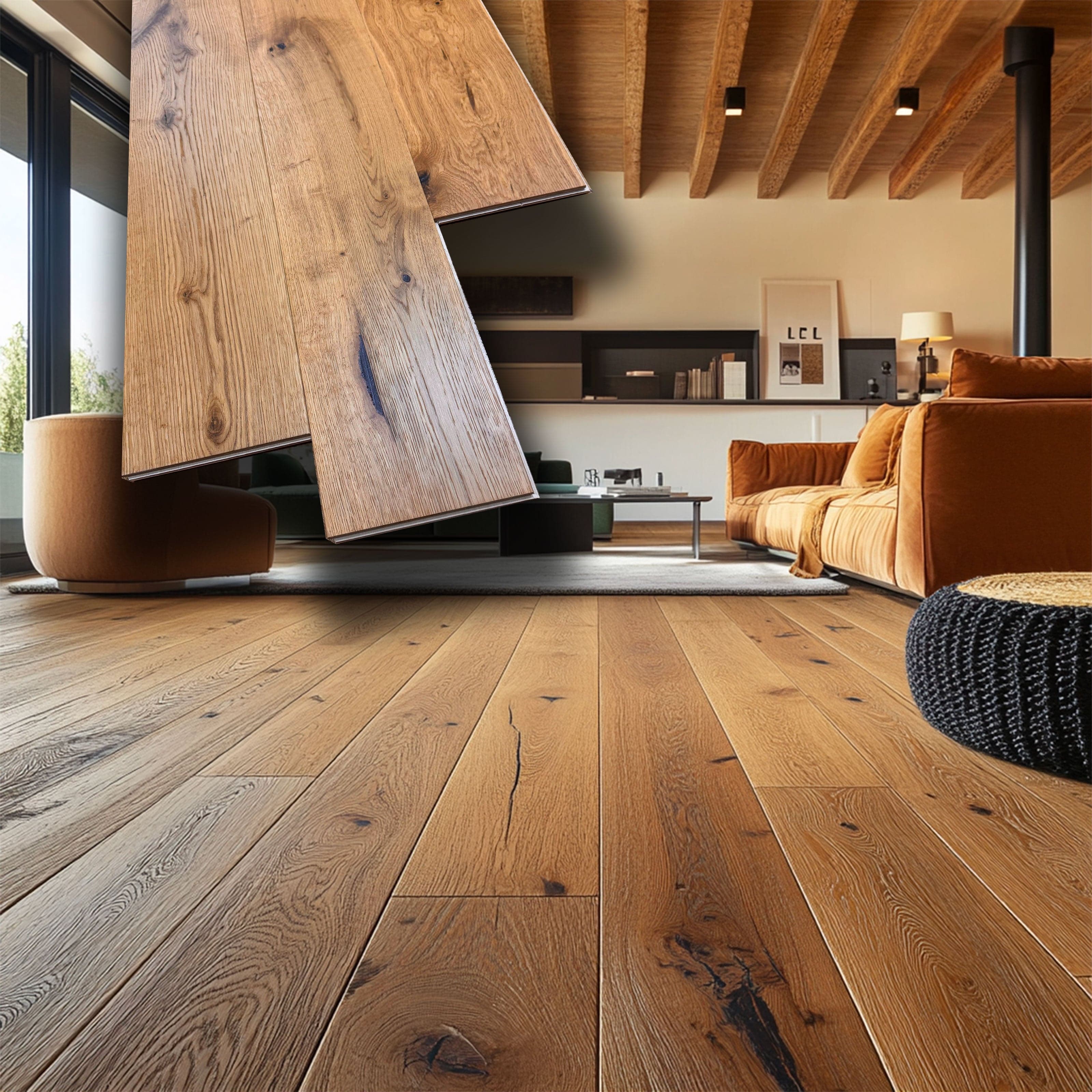 €32,99MQ *MEGA STOCK* Lotto da 36mq di Listone prefinito ROVERE eff. Cera bisell. Spazz. 12x180x2400mm (3 nobile)
